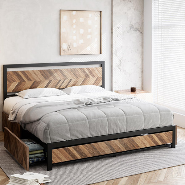 17 Stories Metal Platform Bed | Wayfair